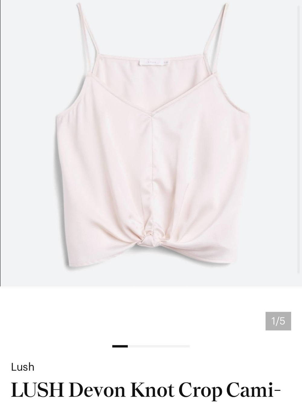 Lush Devon Knot Crop Cami - White